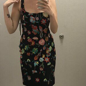 Black Floral Bodycon Sleeveless Dress